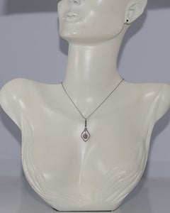Antique Circa 1920s Art Deco 18k Gold Natural Diamond Pendant Necklace