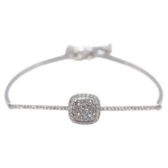 Bracelet manchette en or 14 carats, nouvellement fabriqué et orné de diamants naturels