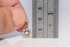 Vintage Circa 1980s 14k Gold Natural Diamond Decorated Rose Design Necklace