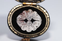 Vintage Circa 1970s 8k Gold Natural Diamond Decorated Ring