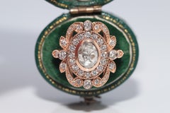 Newly Made 14k Gold Natural Diamond Decorated Cluster Ring