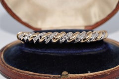 Vintage-Armreif aus 14-karätigem Gold mit natürlichen Diamanten, ca. 1970er Jahre
