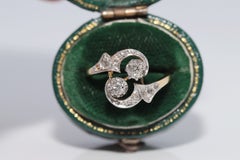 Bague Art nouveau des années 1910 en or 18 carats décorée de diamants naturels