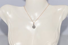 Antique Circa 1900s 18k Gold Natural Old Cut Diamond Pendant Necklace