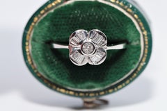Bague vintage datant des années 1990, en or 14 carats, ornée d'un diamant naturel