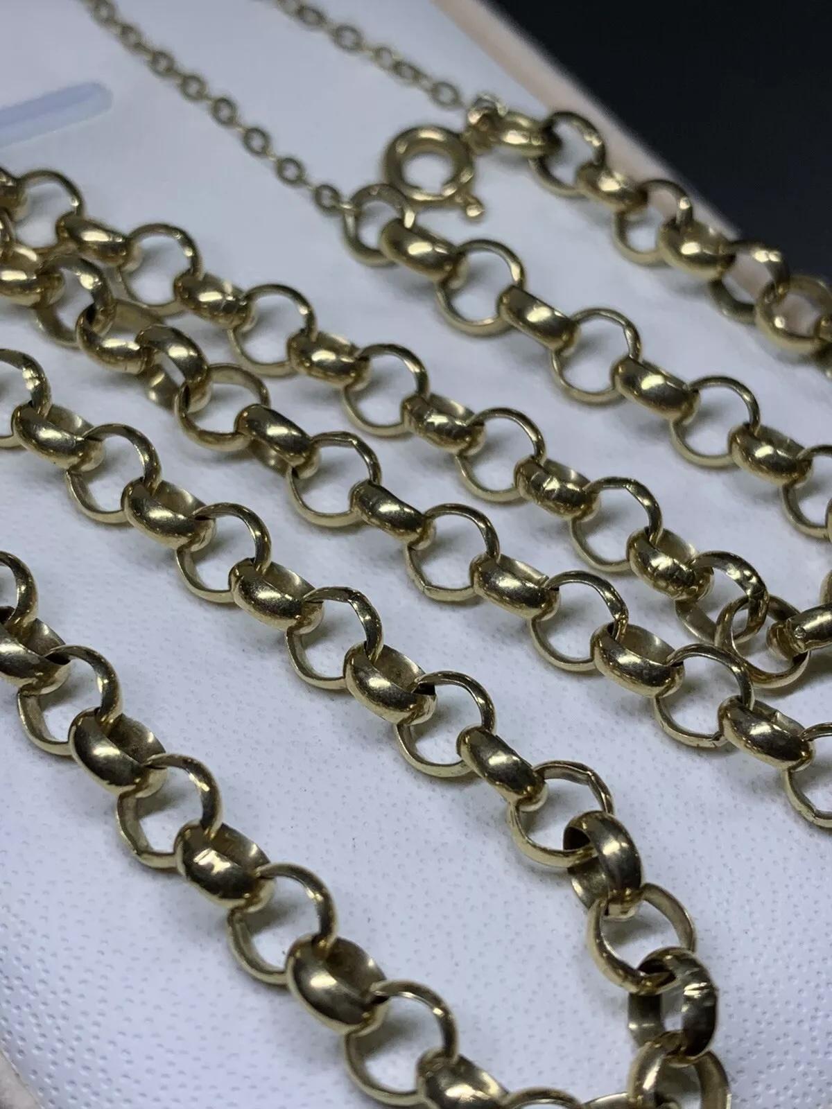 Collier de chaîne Belcher en or jaune à maillons cubains et à grosses mailles en vente 1