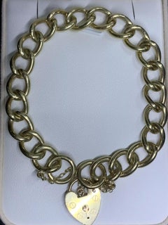 Bracelet en or jaune à maillons cubains et à grosses mailles