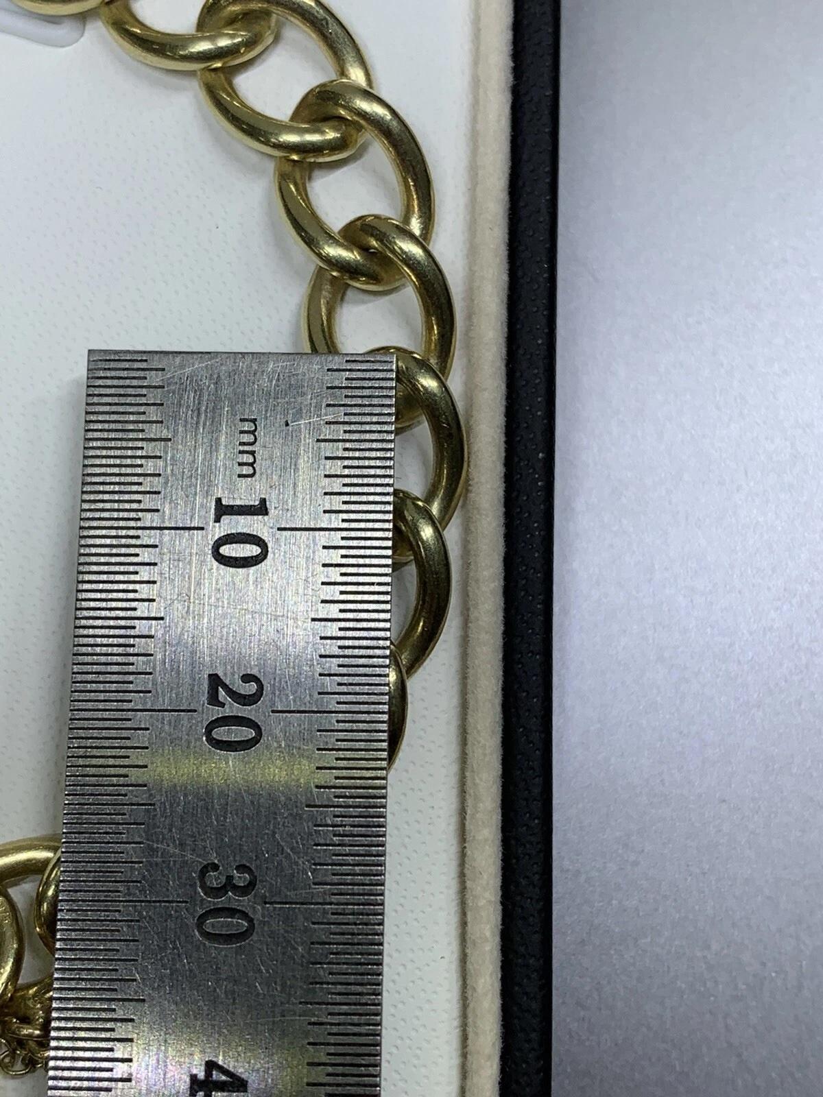 Bracelet en or jaune à maillons cubains et à grosses mailles Unisexe en vente