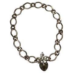 Bracelet en or jaune à maillons cubains et à grosses mailles