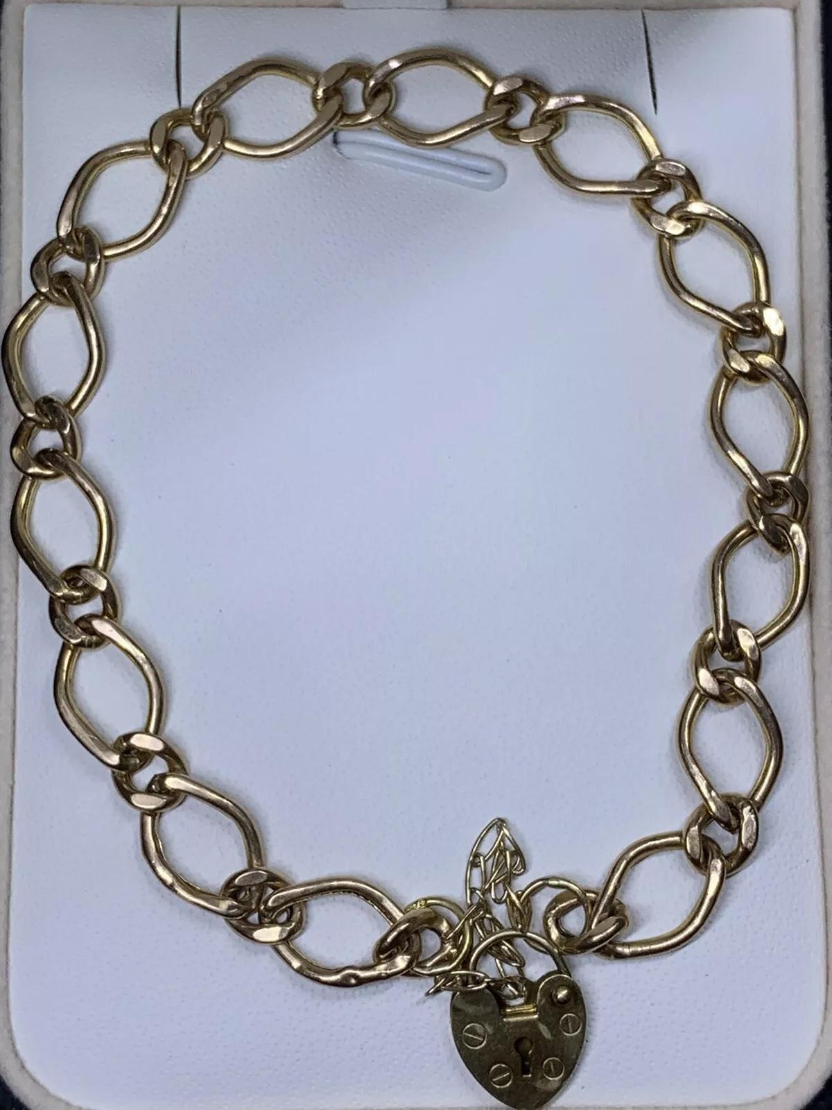 Bracelet en or jaune à maillons cubains et à grosses mailles en vente 1