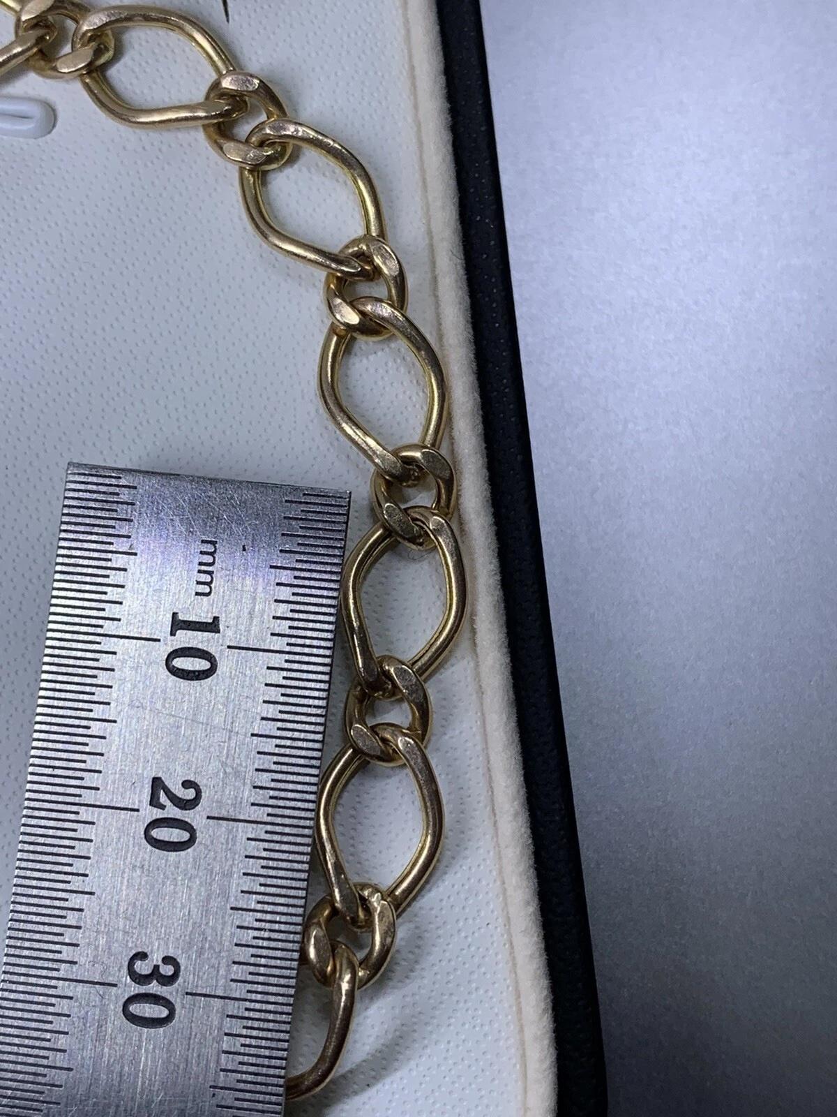 Bracelet en or jaune à maillons cubains et à grosses mailles en vente 2