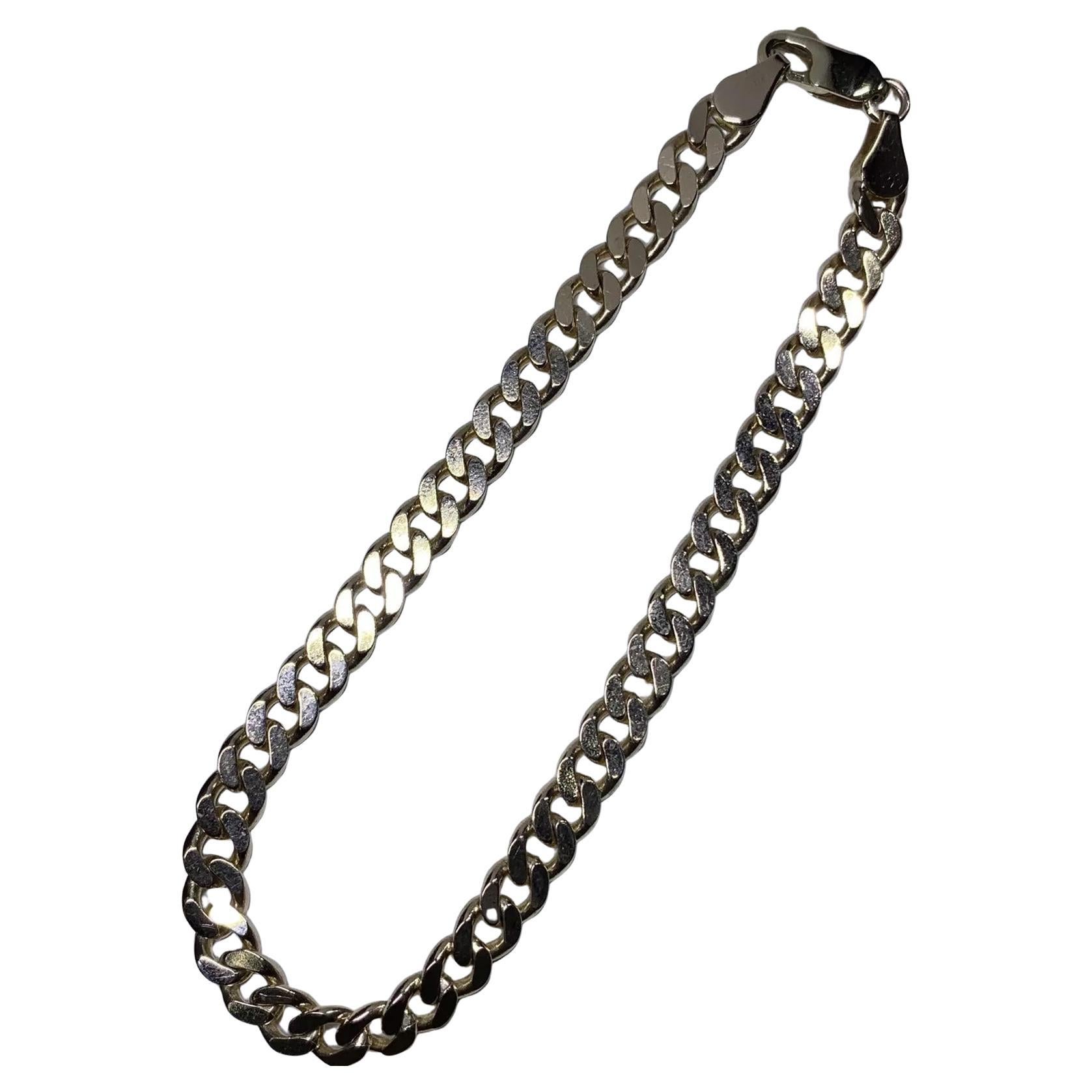 Yellow Gold Chunky Curb Cuban Link Bracelet 8 Inches
