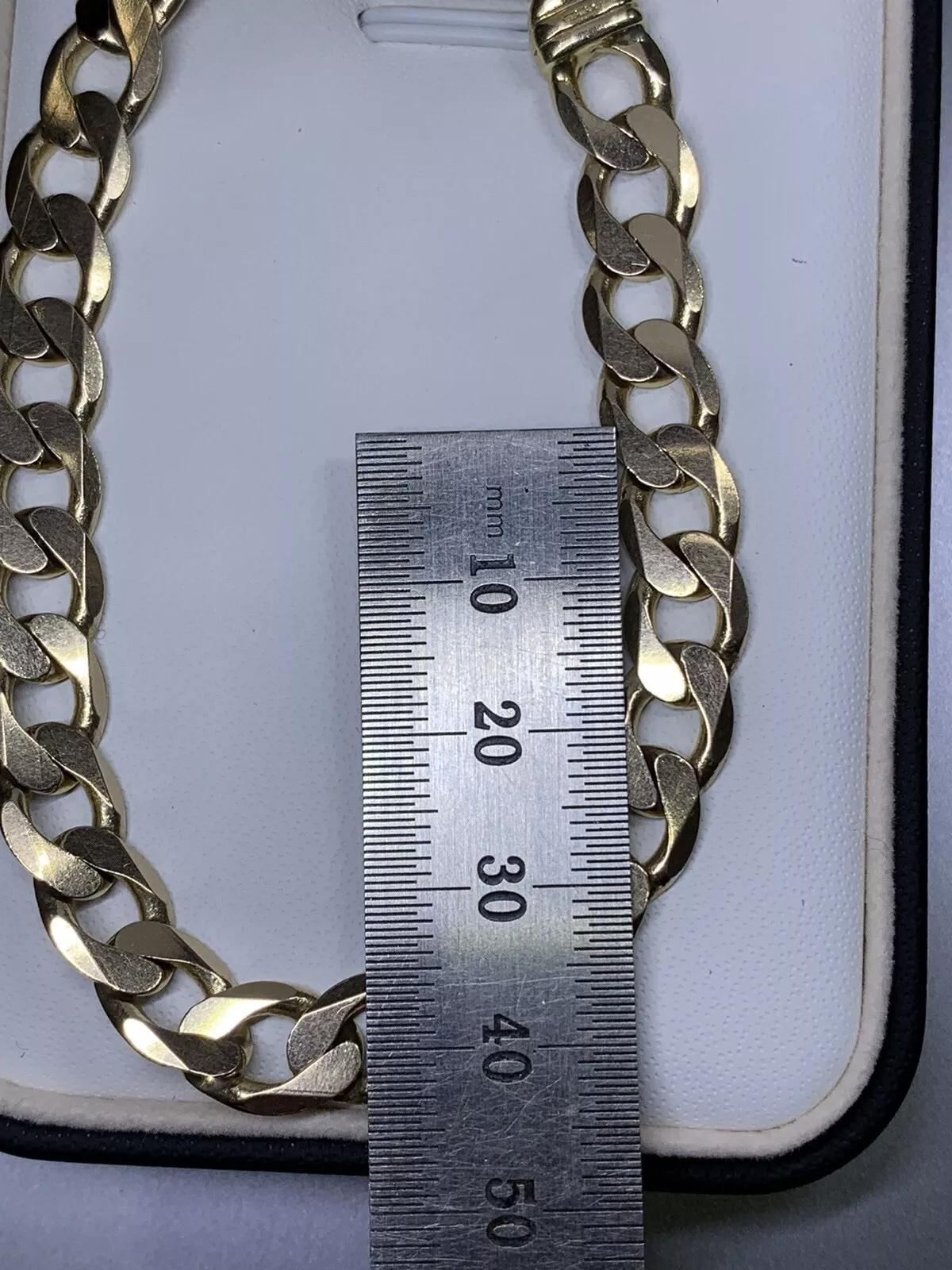 Bracelet en or jaune à maillons cubains et à grosses mailles Unisexe en vente