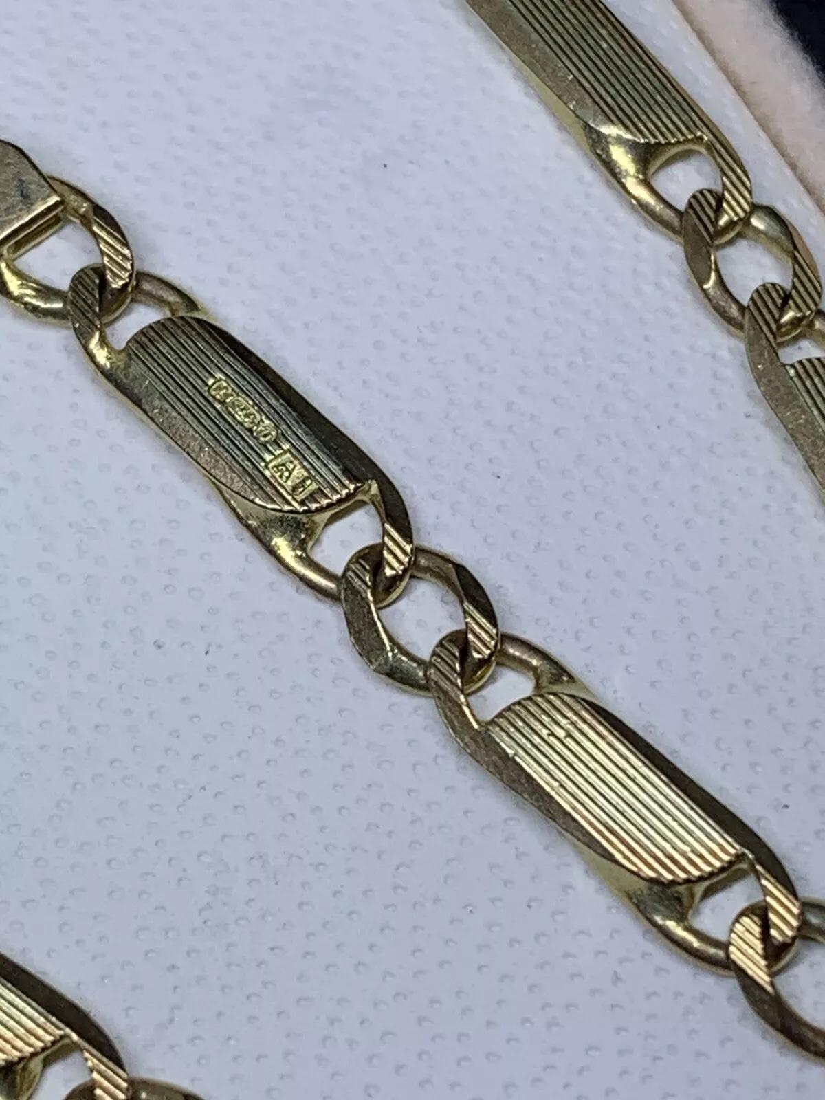 Collier à maillons cubains en or jaune à grosses côtes Unisexe en vente