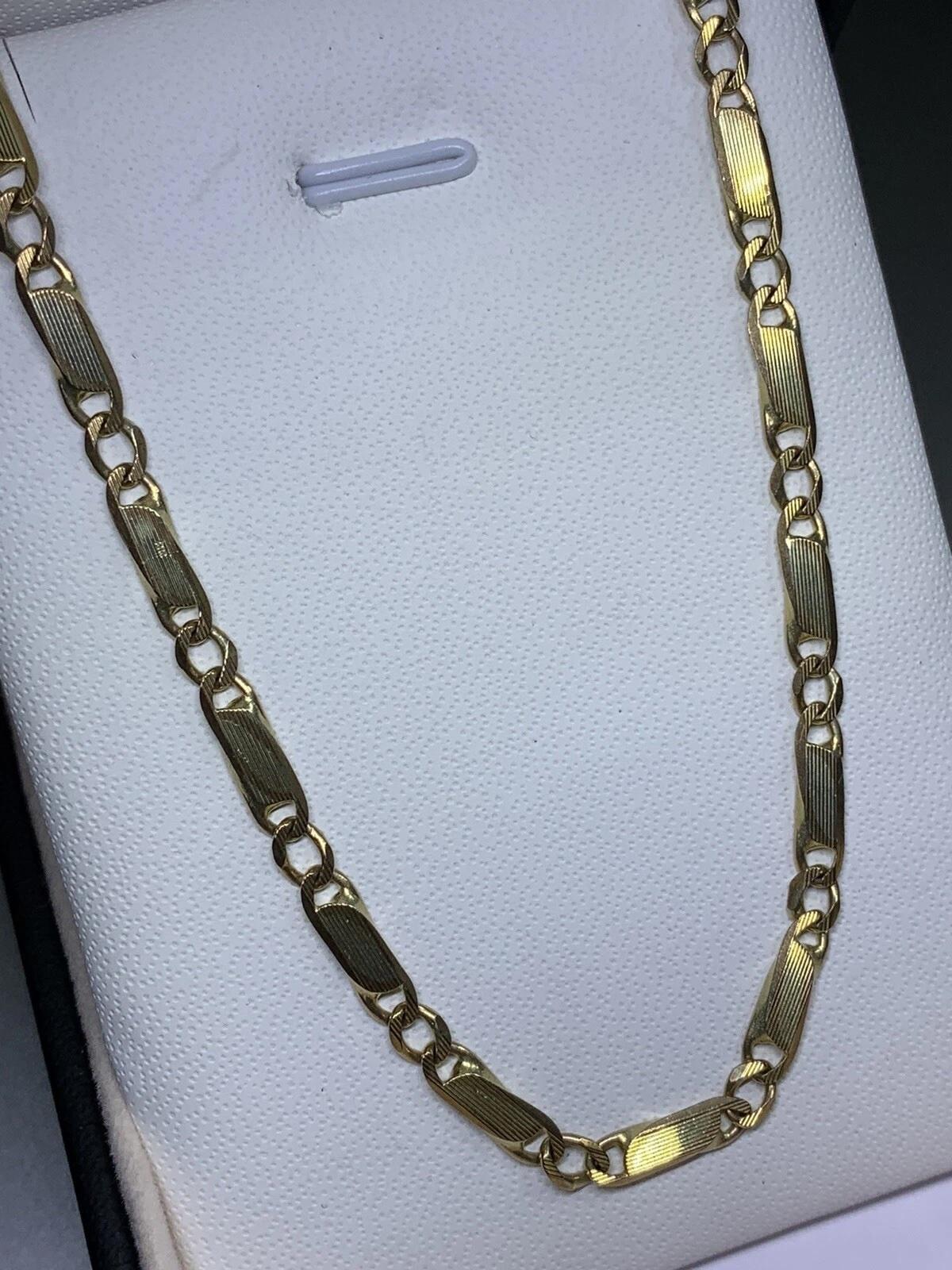 Collier à maillons cubains en or jaune à grosses côtes en vente 1