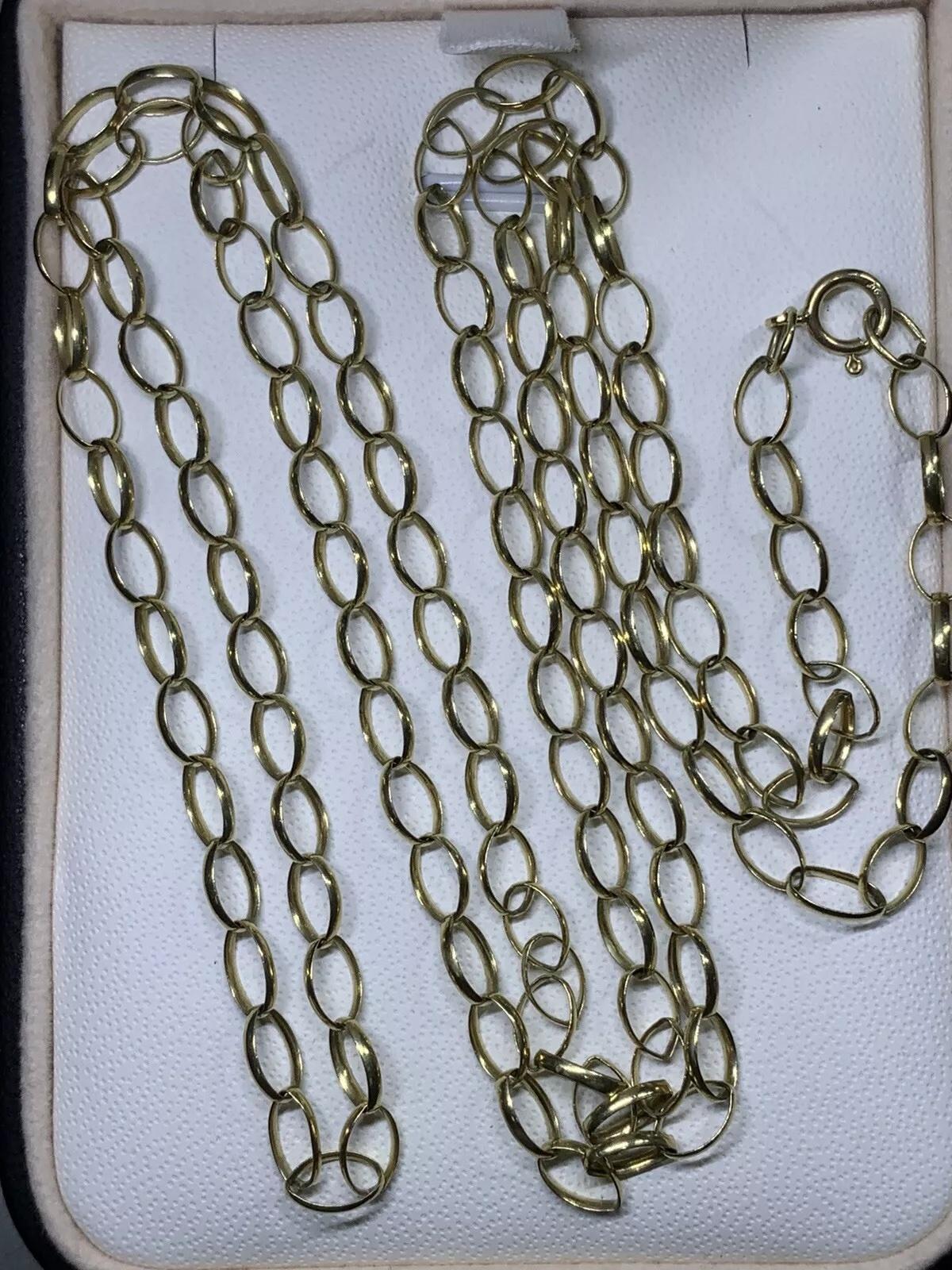 Women's or Men's Yellow Gold Chunky Curb Cuban Link Chain Necklace For Sale