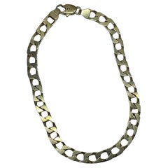 Used Yellow Gold Chunky Curb Cuban Link Chain Solid Bracelet