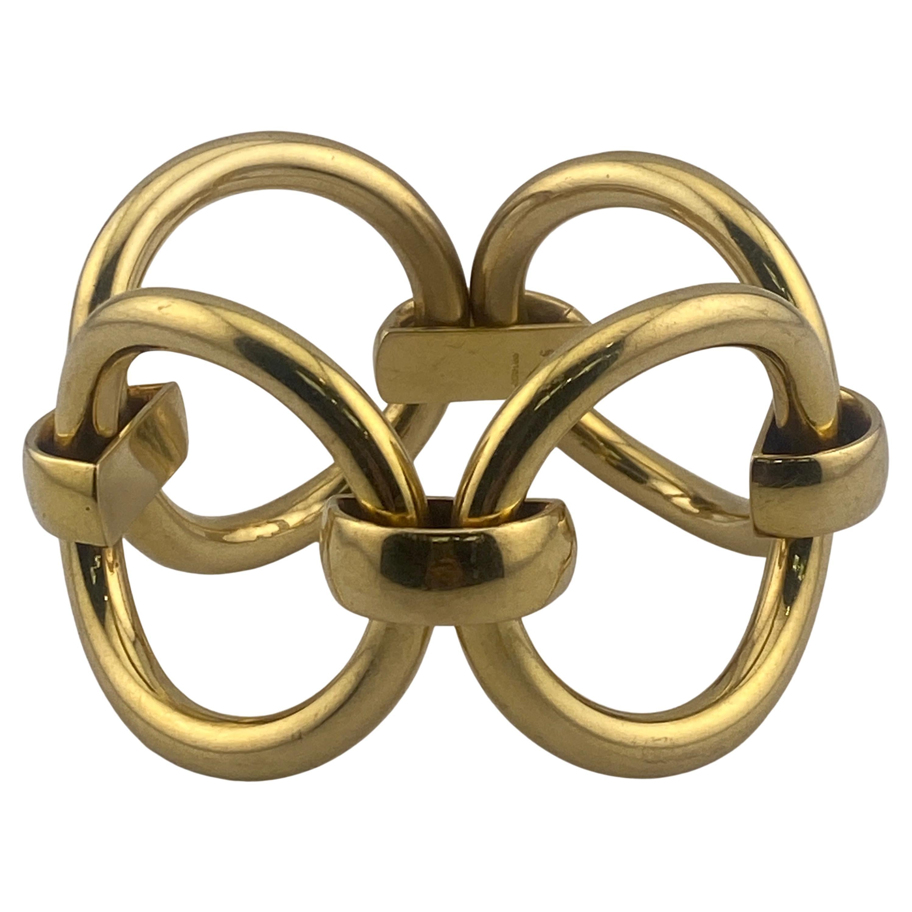 Übergroßes rundes Vintage- und dramatisches Gliederarmband aus 18 Karat Gelbgold