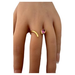 18k Yellow Gold Pink Tourmaline Ring