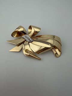 Tiffany & Co. 14k Yellow Gold Diamond Brooch