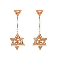 Merkaba Body Rose Gold Drop Earrings 11