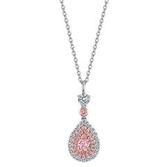 Fancy Light Orangy Pink Diamond Pendant GIA Certified 0.52 Carat 