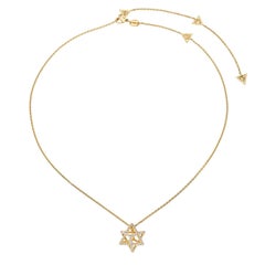 1.12 Carat Diamond 3D Star of David Pendant Necklace 18K Yellow Gold Merkaba