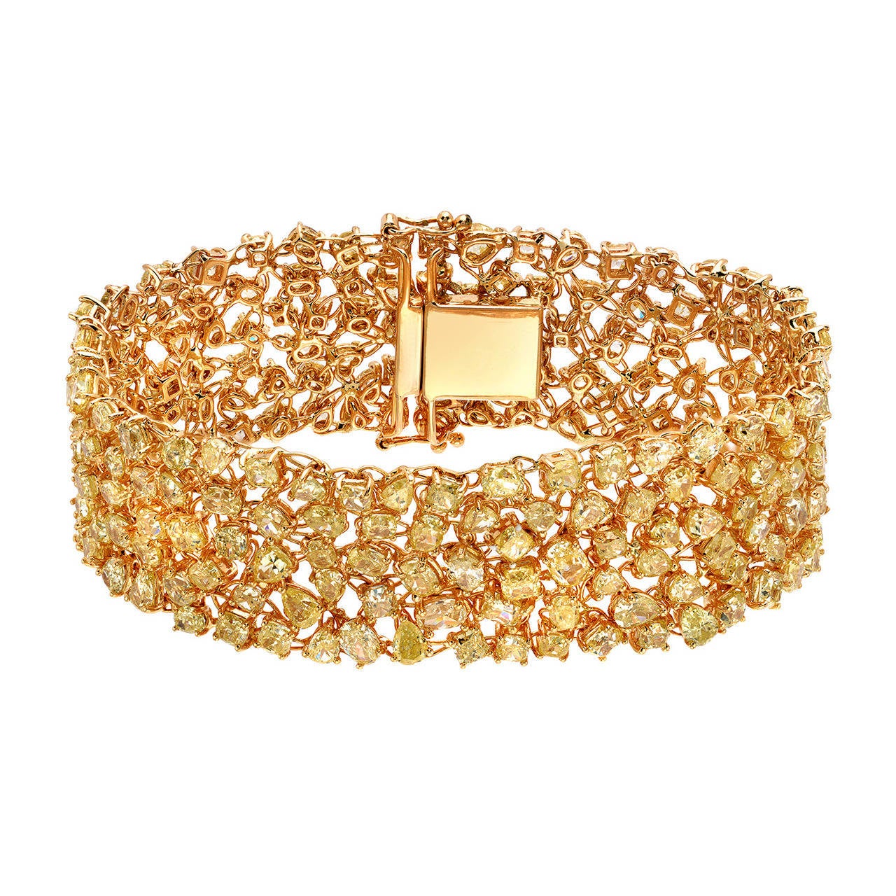 Magnificent One Of A Kind Natural Colored Diamond Bracelet.