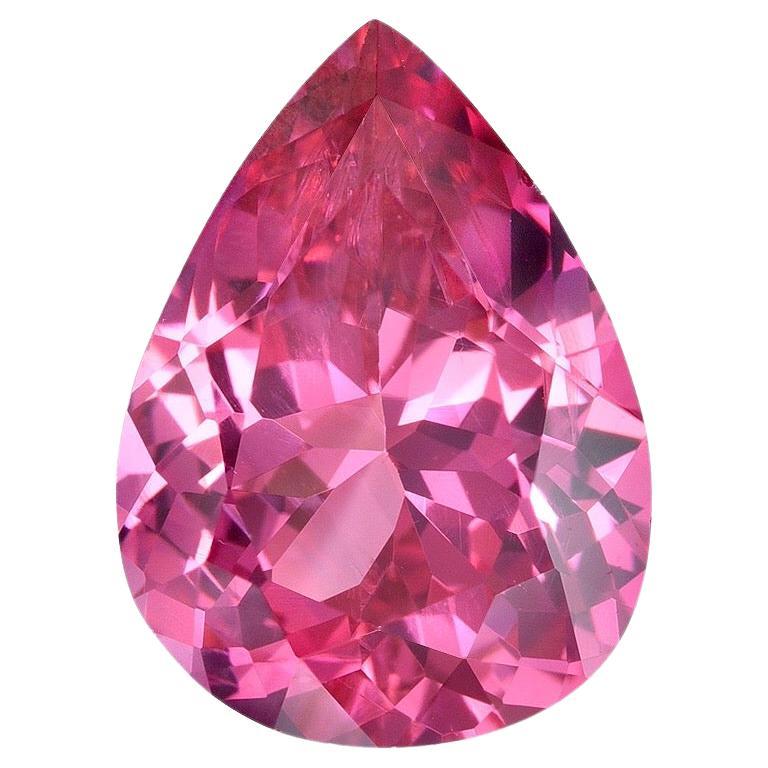 Modern Pink Spinel Ring Gem 2.08 Carat Unset Pear Shape Mahenge Loose Gemstone