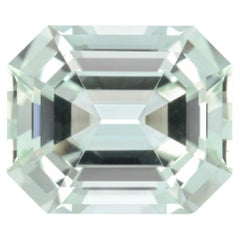 Mint Green Tourmaline Ring Gem 13.77 Carat Emerald Cut Loose Gemstone