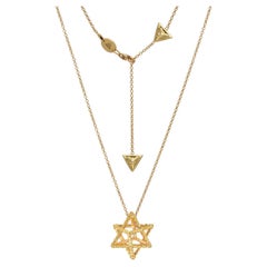 Yellow Diamond Necklace 1.28 Carats Gold Merkaba Star