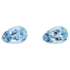 Aquamarine Earring Gemstones 10.87 Carat Pear Shape Loose Gems Loupe Clean