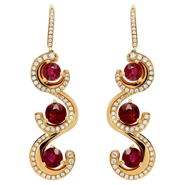 Burma Ruby Earrings 7.19 Carats