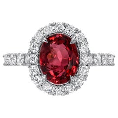 Red Spinel Ring 2.37 Carat Oval