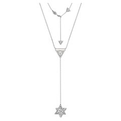 Collier étoile Merkaba en platine et diamants 1,52 carat
