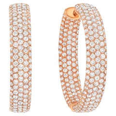 Diamond Hoop Earrings 3.47 Carats