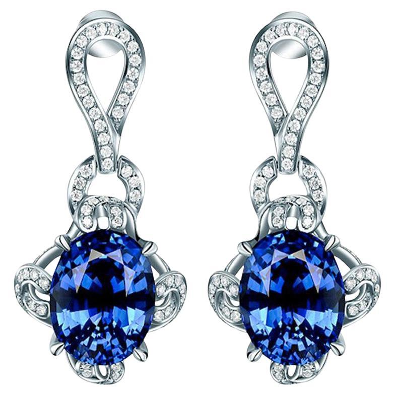 Sapphire Earrings 7.34 Carat Ovals
