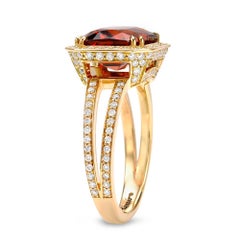 Tamir 5.07 Carat Mandarin Garnet Diamond Gold Ring