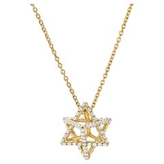 Unique Star Of David Diamond Necklace Yellow Gold Art Deco Luxury Jewish Jewelry