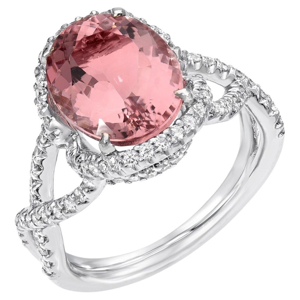 Oval Morganite White Gold - Luxury Cocktail Ring By Merkaba Beverly Hills