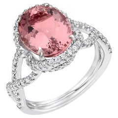 Oval Morganite White Gold - Luxury Cocktail Ring By Merkaba Beverly Hills