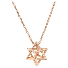 Star Of David Necklace 18K Rose Gold 3D Modern Jewish Luxury Jewelry Gifts