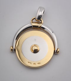 BULGARI Tondo Virgo 18k Gold Steel Pendant Charm
