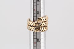 Bulgari Tubogas 3 Color 18K Gold Flexible Snake Ring Size 6.5