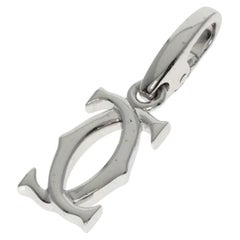 Cartier Logo 18k White Gold Charm