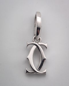 Cartier Logo 18k White Gold Charm