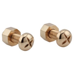 Tiffany & Co 14K Yellow Gold Screw & Bolt Cufflinks
