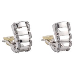 Patek Philippe Twenty-4 18k White Gold Diamond Hoop Earrings 287.9748/1.GR