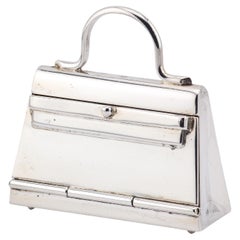 Hermes Paris Sterling Silver Kelly Bag Pill Box Charm Pendant