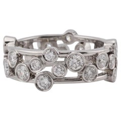 Tiffany & Co. Diamond and Platinum Bubbles Band Ring Size 6.75